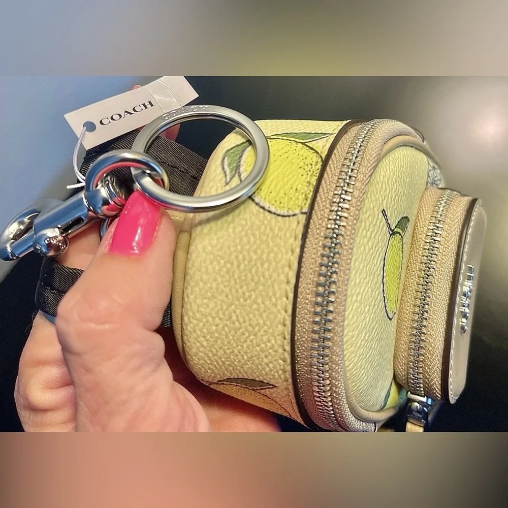 Coach CardHolder/KeyChain/BagCharm ADORABLE Lemon Micro-Mini Backpack NWT - Picture 13 of 15